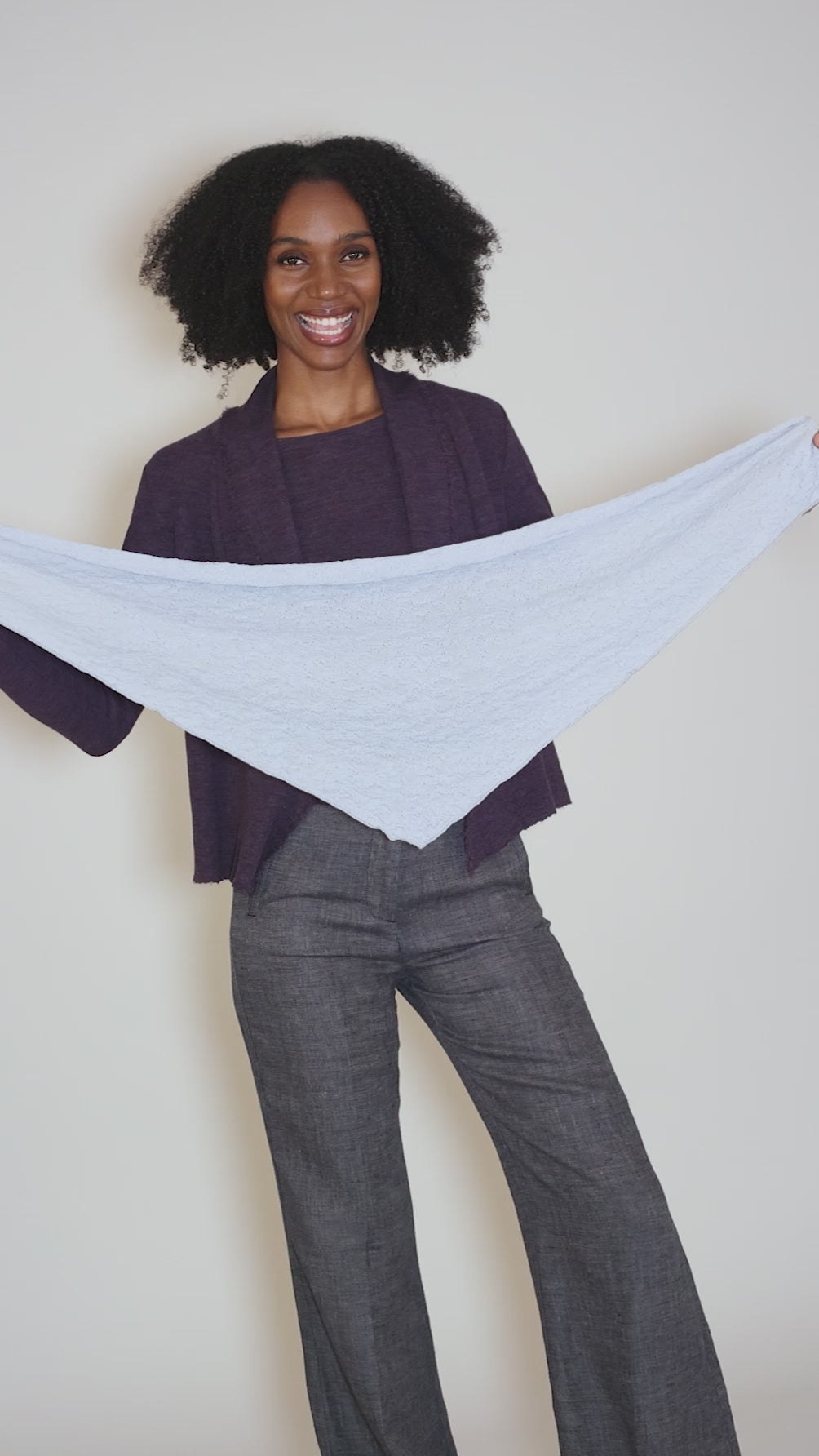 Bubble Wool Kerchief, Blue Mist Angle 3