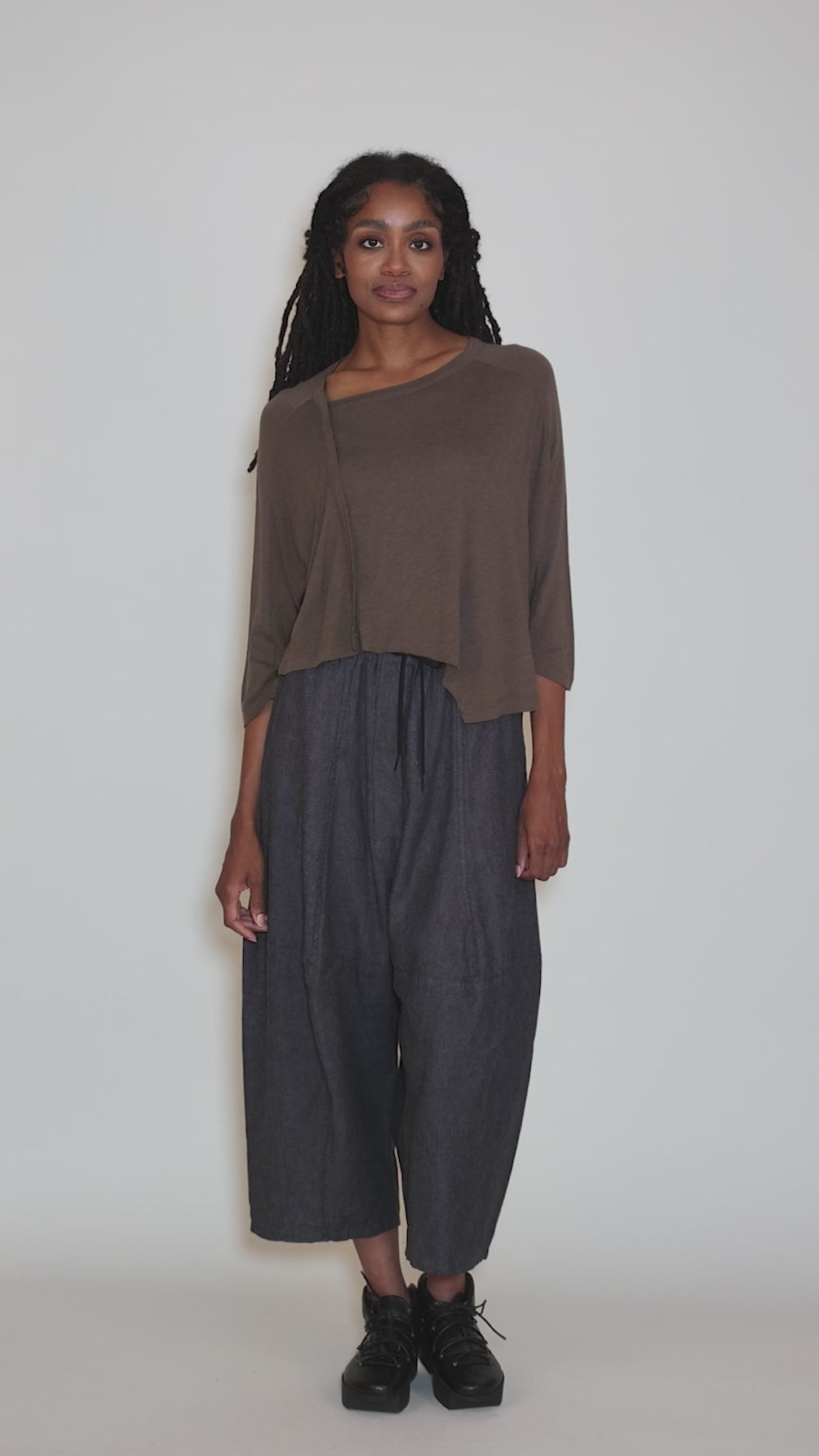 Elbow Askew Top, Coffee Angle 5