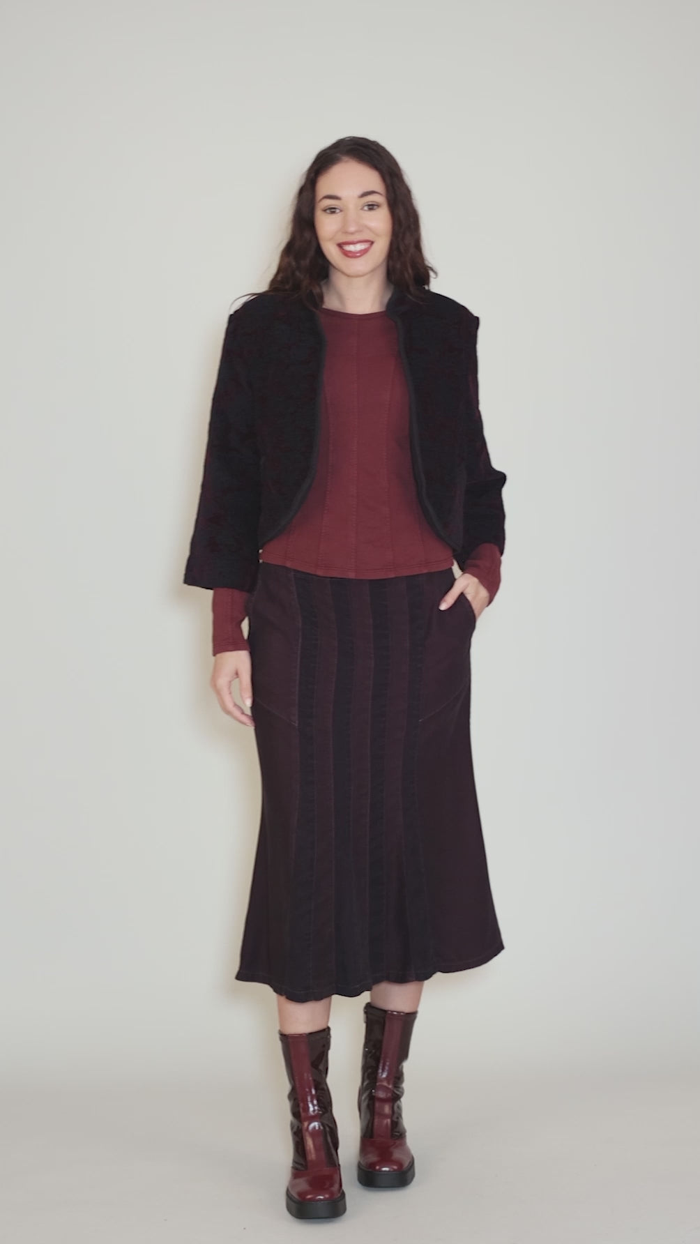A Total Eclipse Jacket, Burgundy Angle 5
