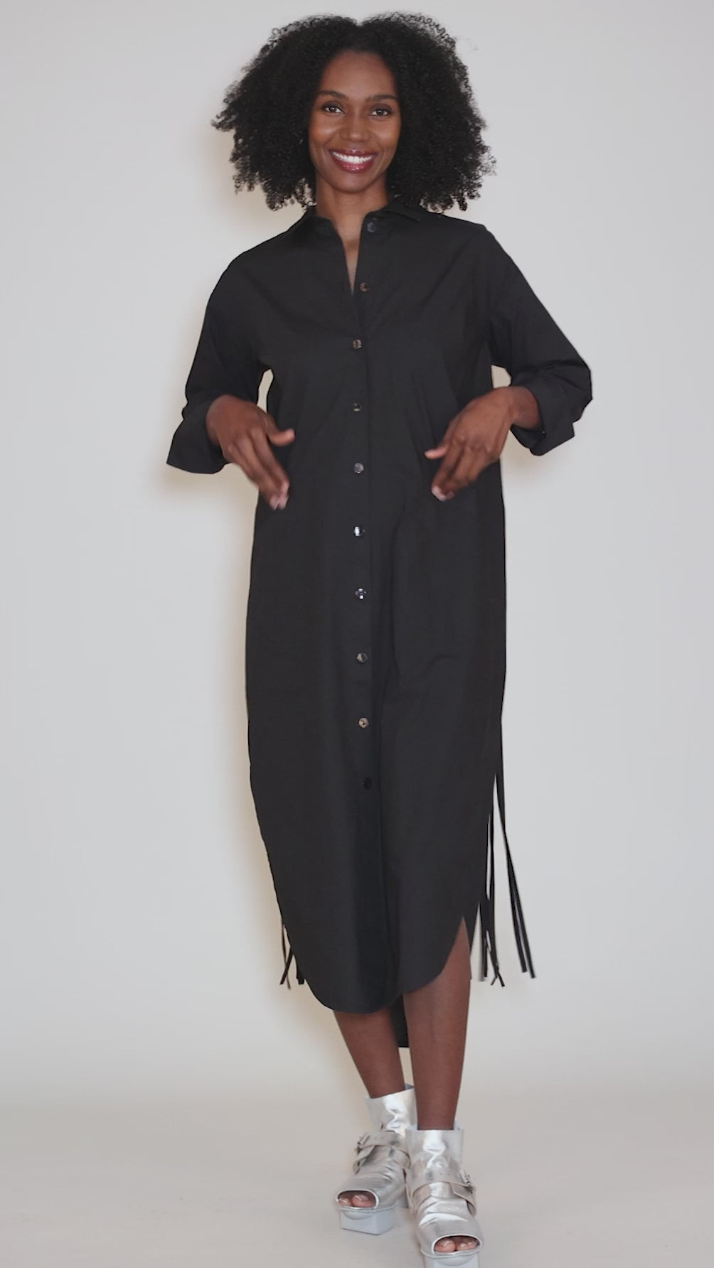 Party in the Back Shirtdress, Black Angle 7