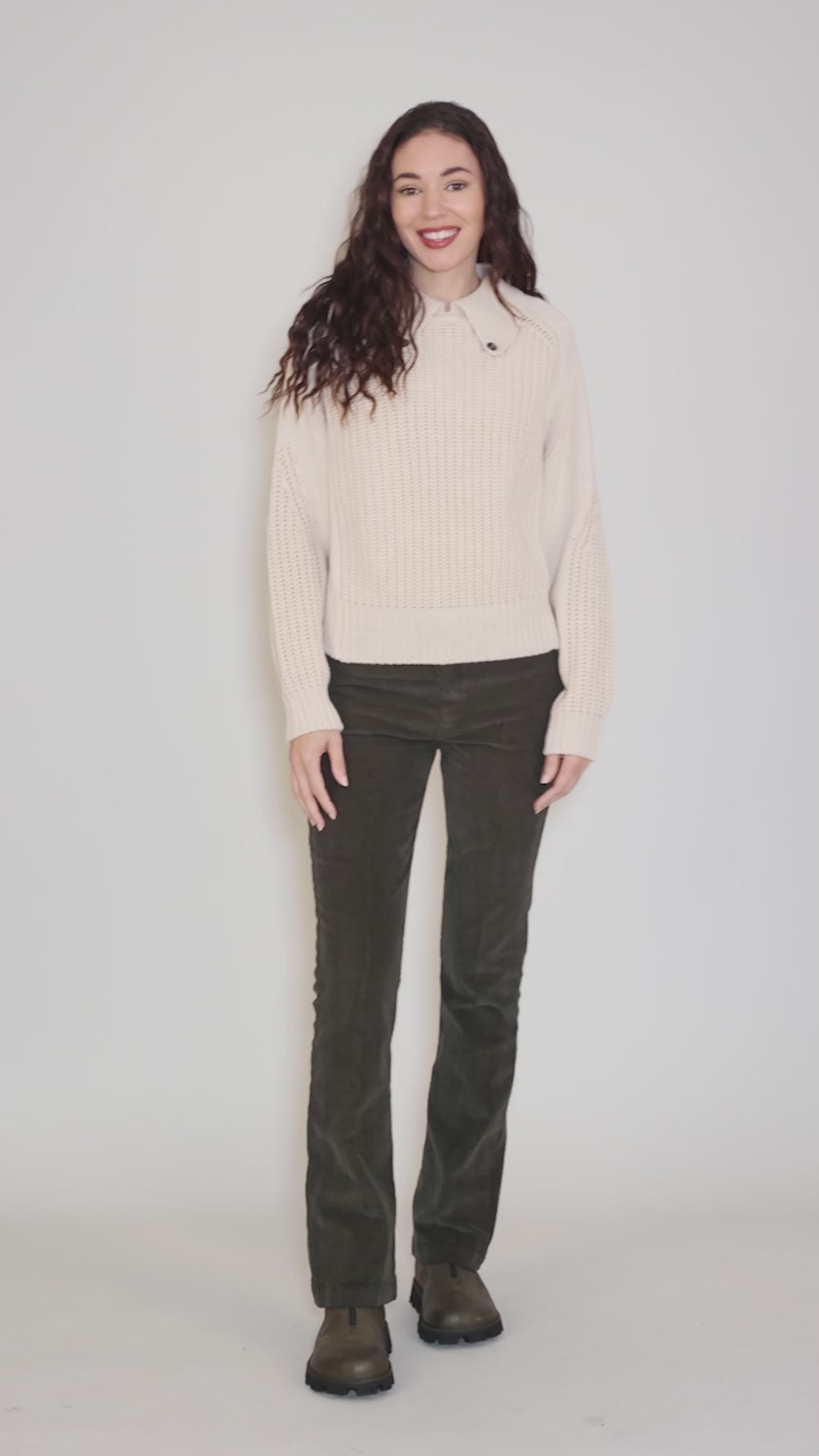 Afang Shaker Sweater, Sand Angle 5