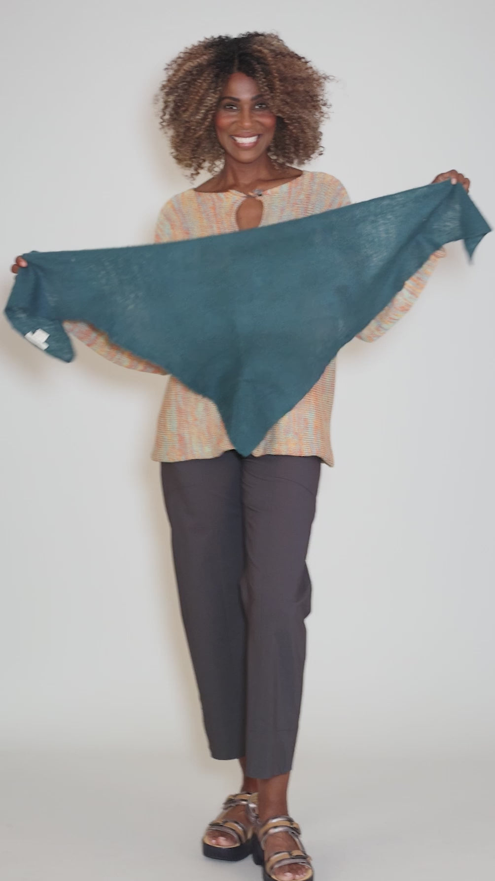 Solid Open Knit Bandana, Timber Angle 3