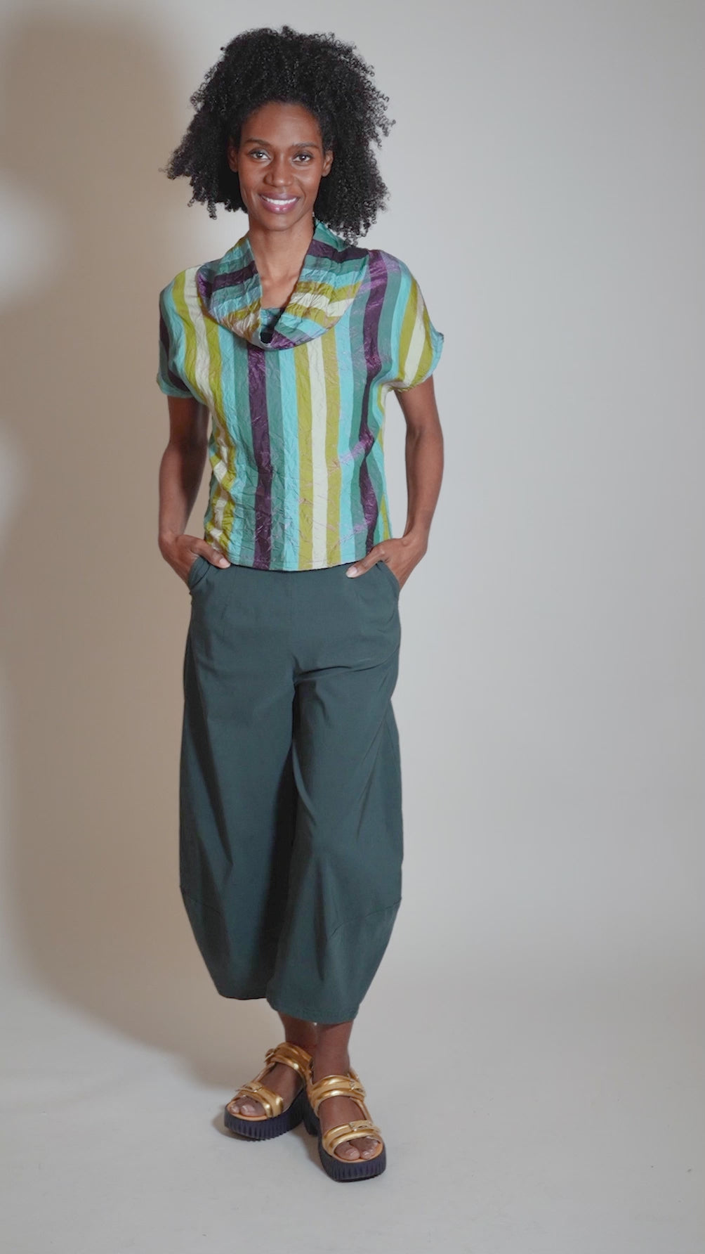 Suki Top, Warm Stripes Angle 5