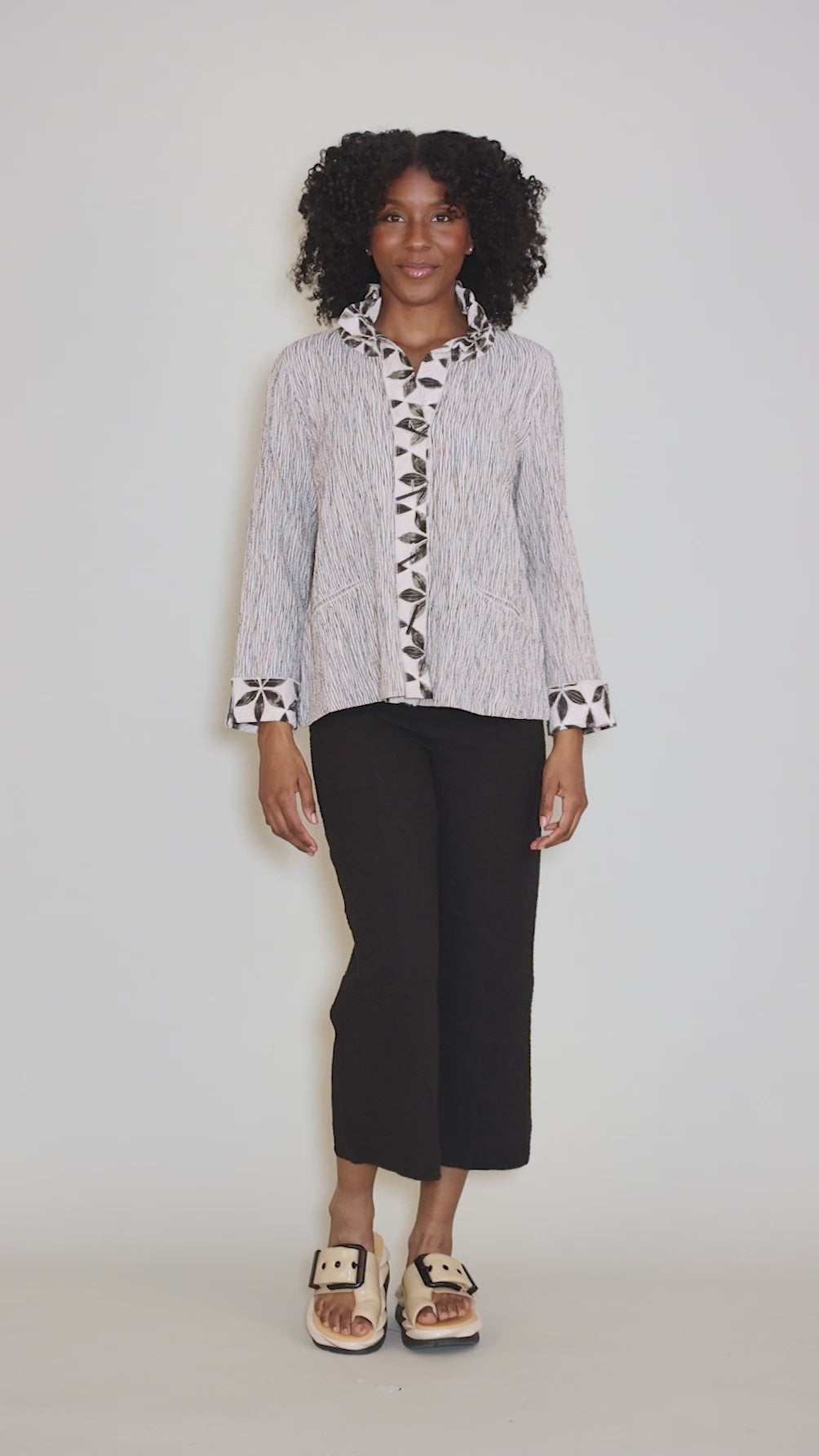 Crinkle Crepe Luna Jacket, Willow Angle 5