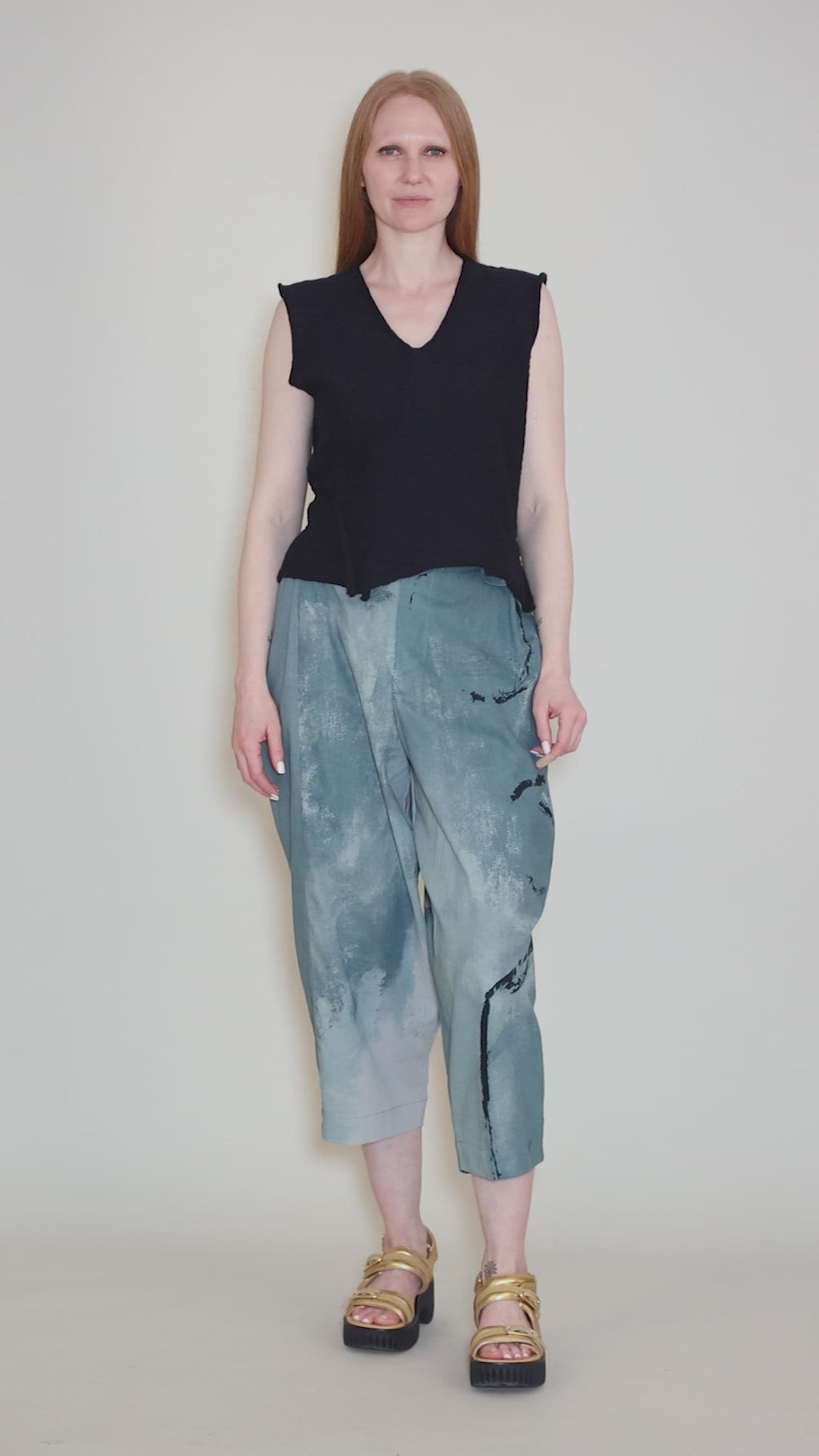 Babs Sweater Tank, Navy Angle 5