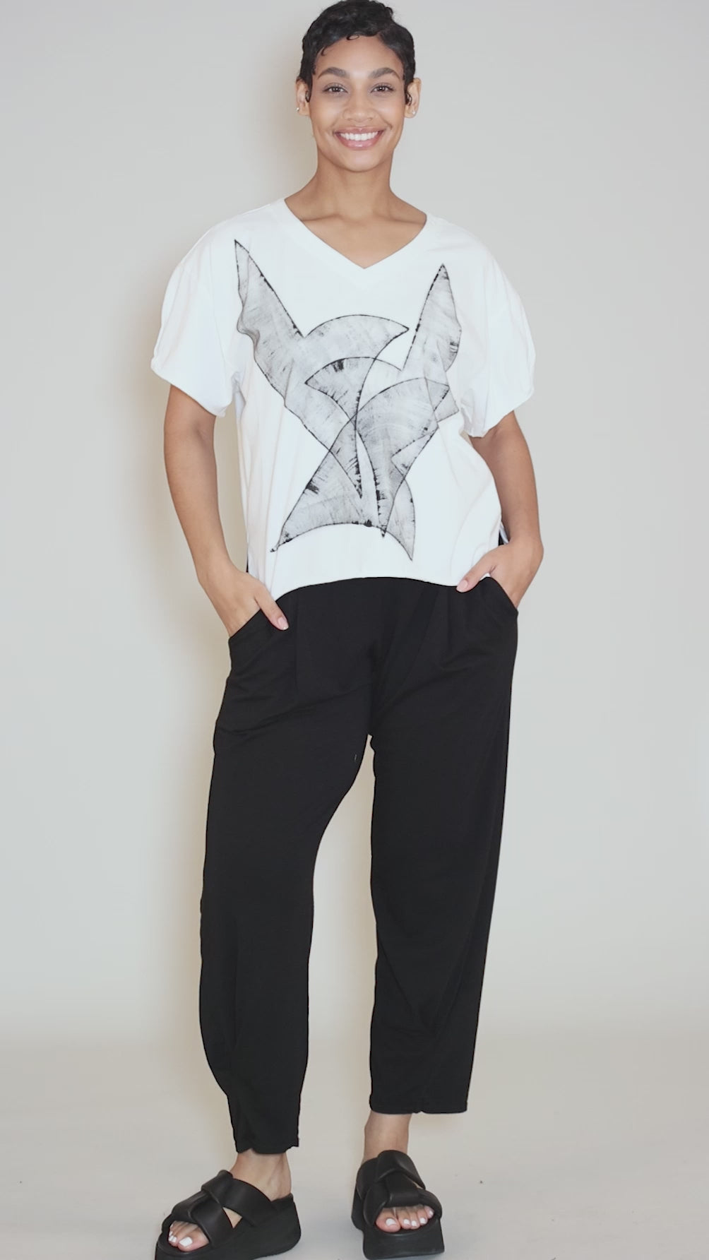 Tracy Graphic Tee, Natural Angle 5