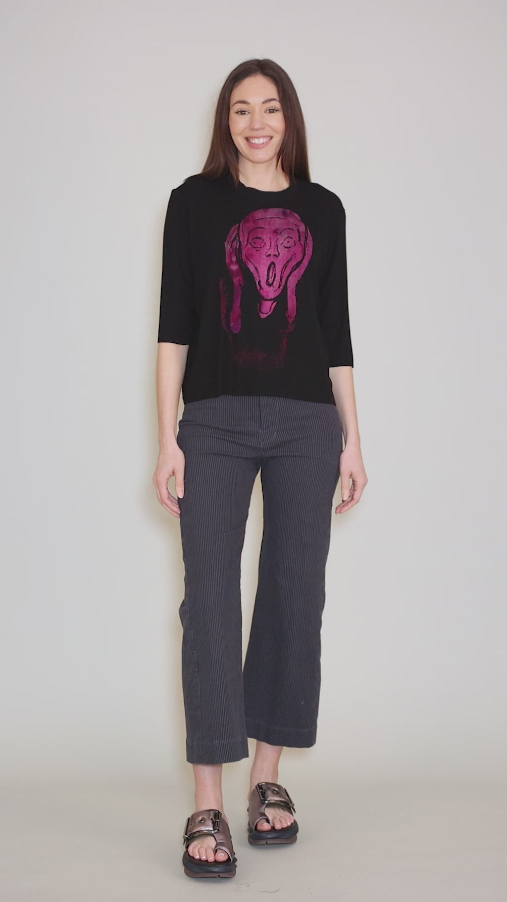 WTF Tee, Black/Rose Angle 10