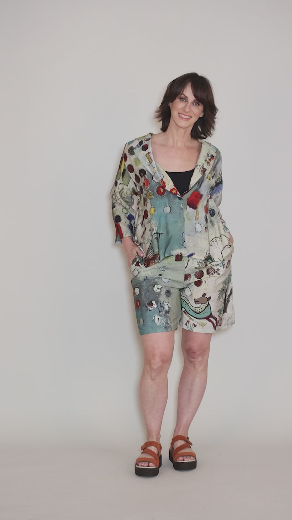 Single Button Blazer, Sage/Maroon Angle 5