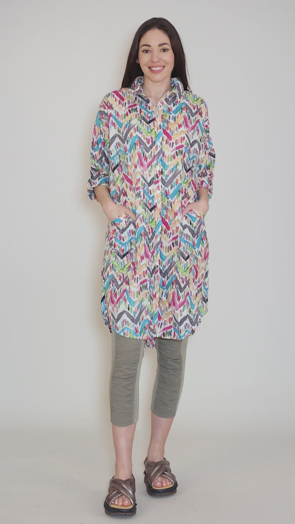 JiJi Dress, Pink/Teal Angle 5
