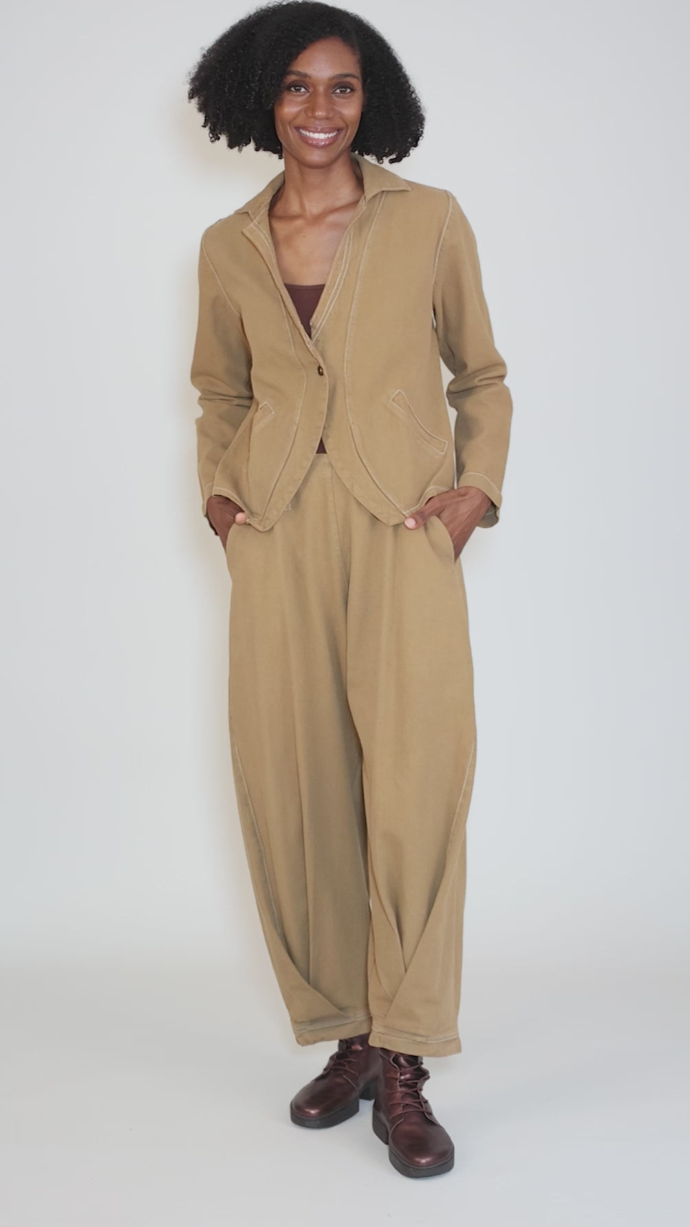 Vela Denim Pant, Oak Angle 5