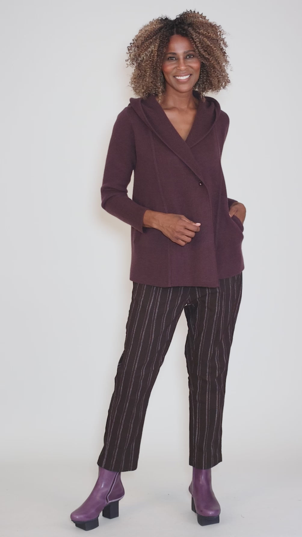 St. Germaine Sweater, Plum Angle 5