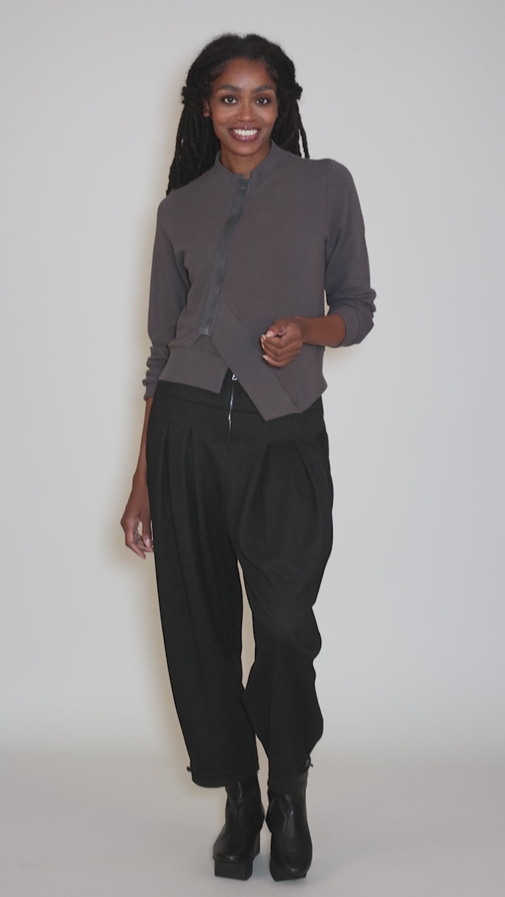 Deep Rib Zip Top, Iron Angle 5