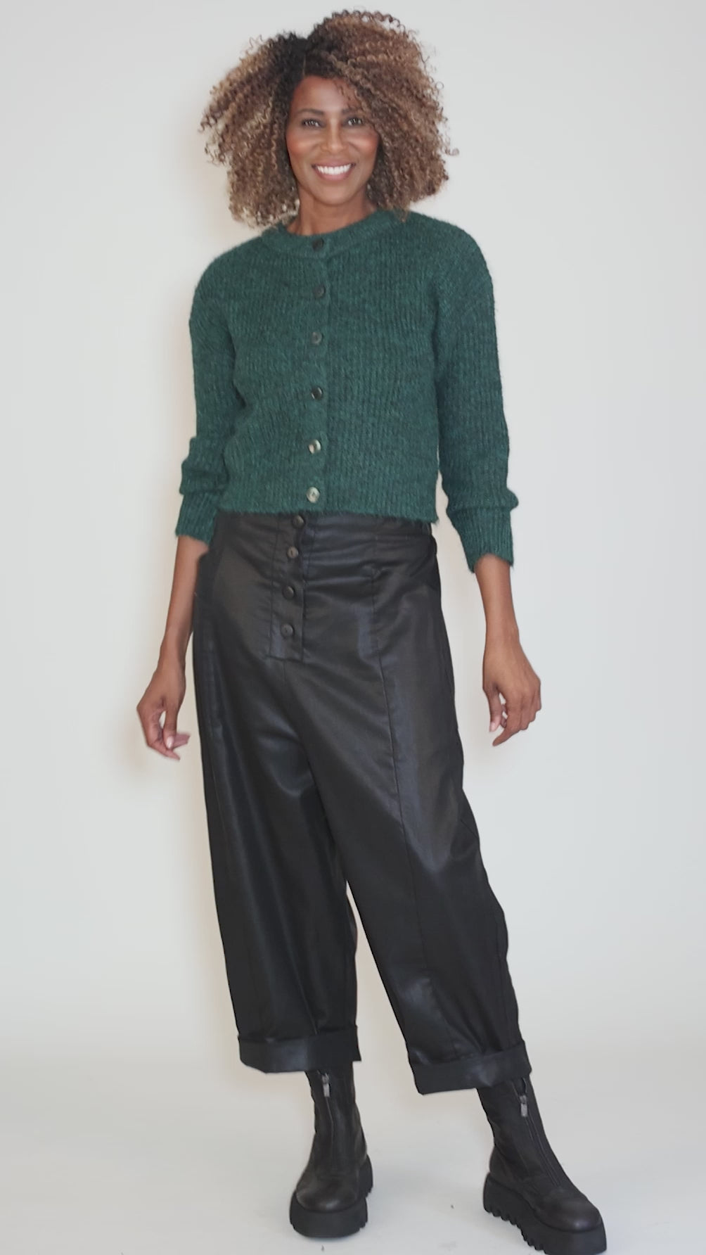 Shrunken Kramer Cardie, Green Angle 5