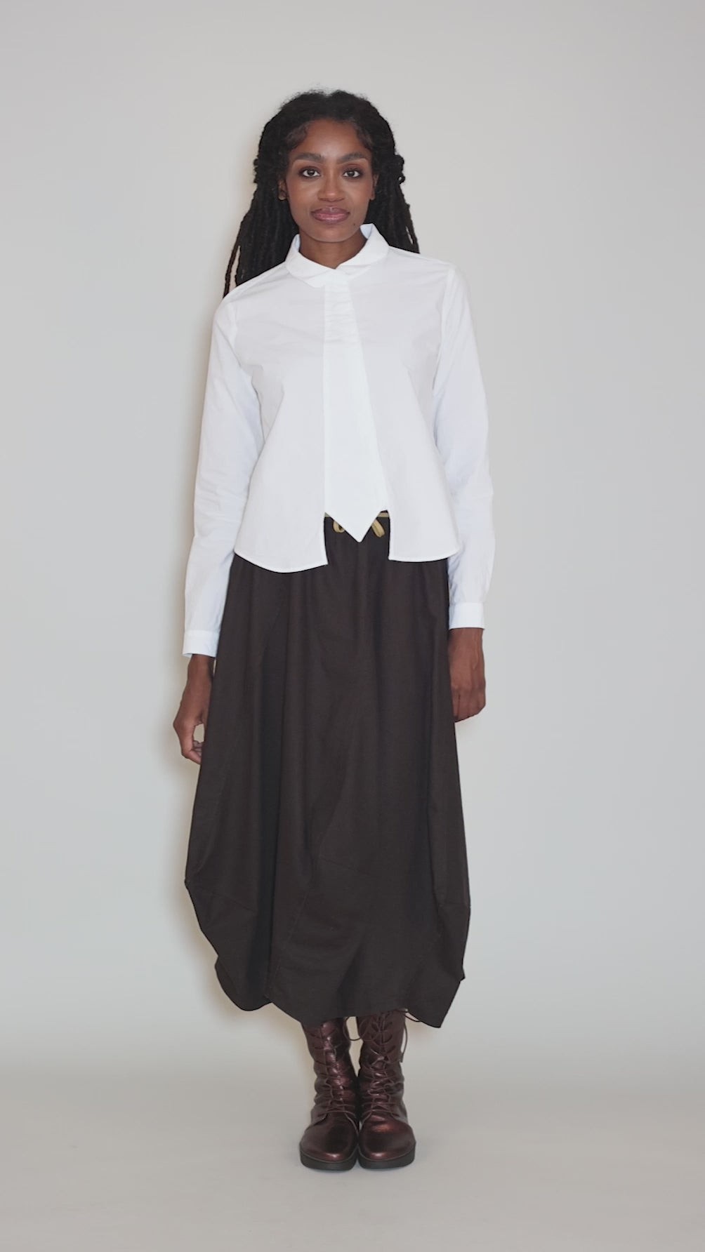 Faux Tie Shirt, White Angle 5
