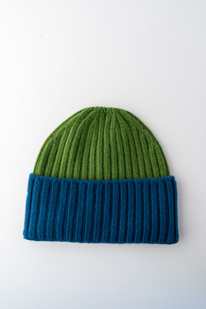 Santacana Madrid Bi-Color Wool & Cashmere Beanie, Cactus 