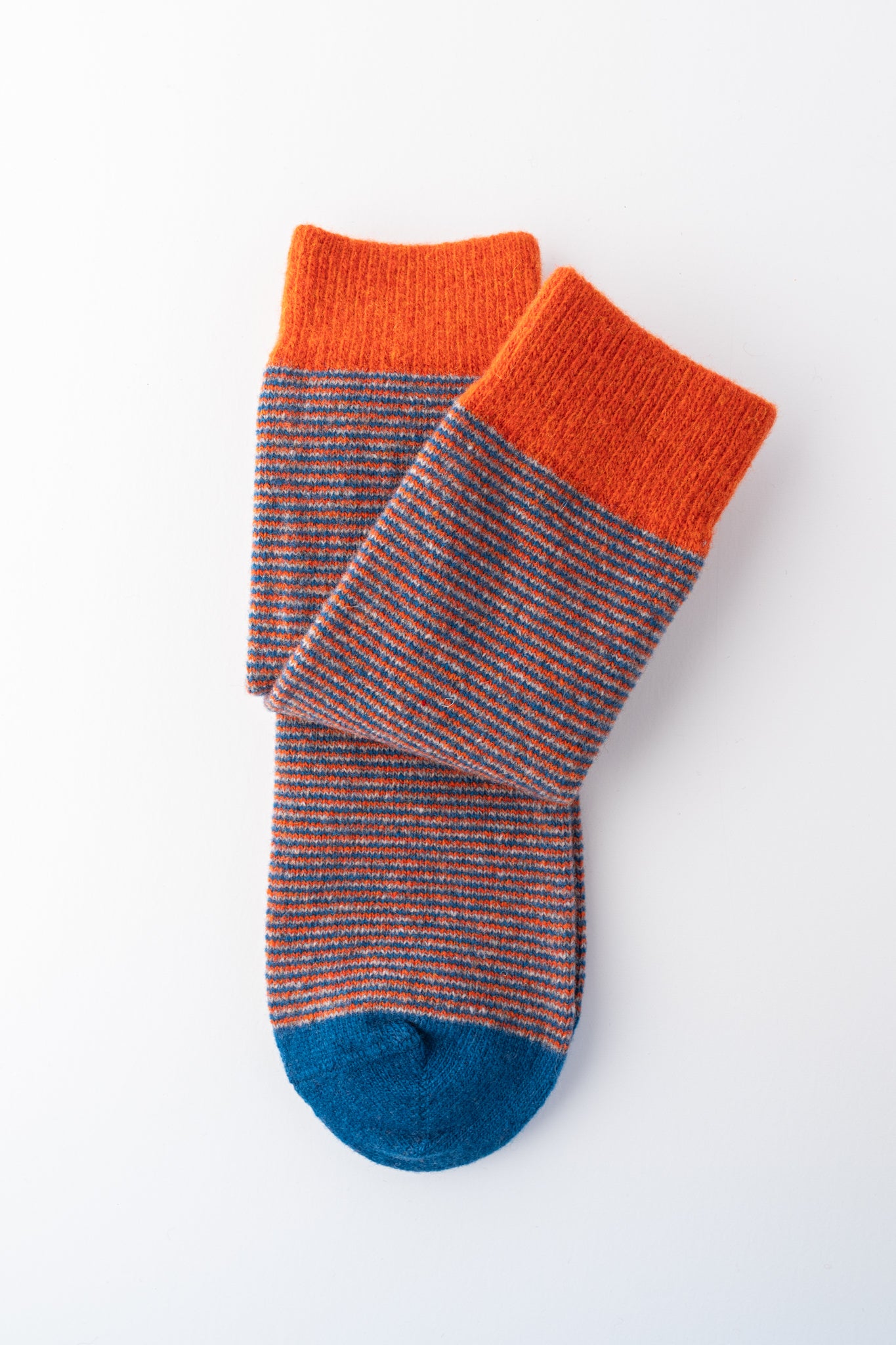 Santacana Madrid Tri Color Wool Blend Sock, Orange 