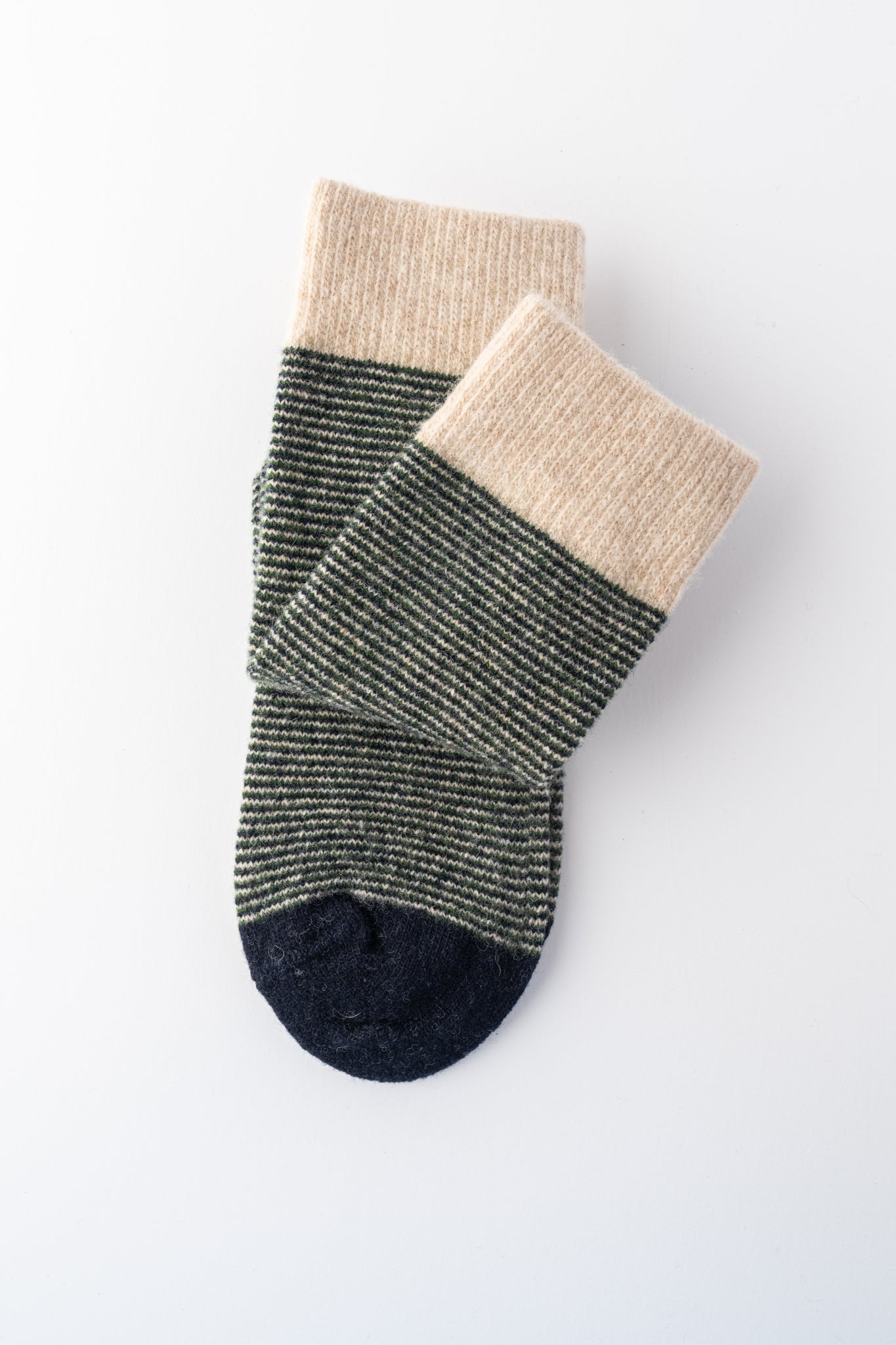 Santacana Madrid Tri Color Wool Blend Sock, Beige 