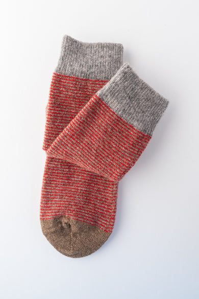Santacana Madrid Tri Color Wool Blend Sock, Red 
