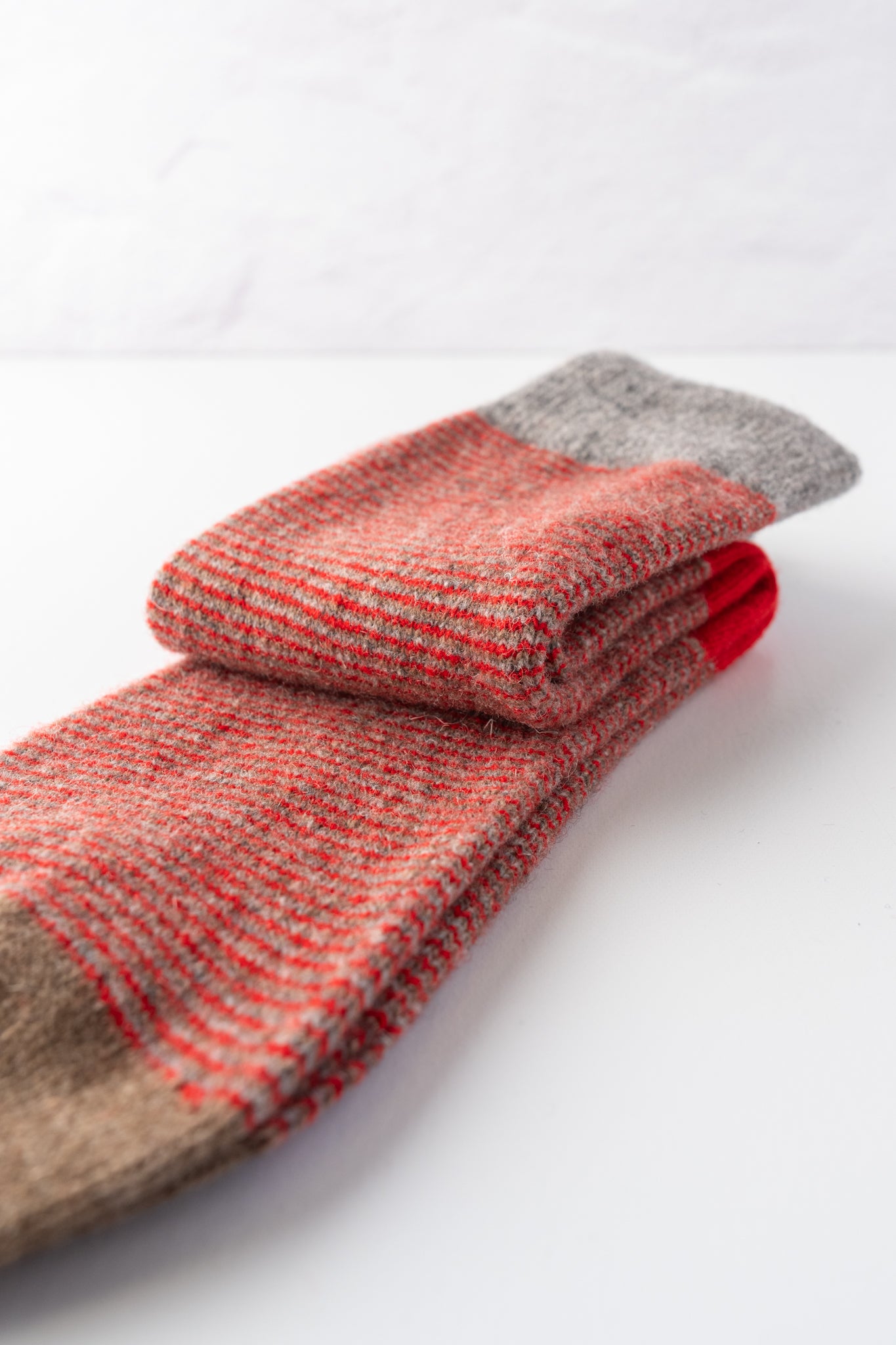 Santacana Madrid Tri Color Wool Blend Sock, Red 