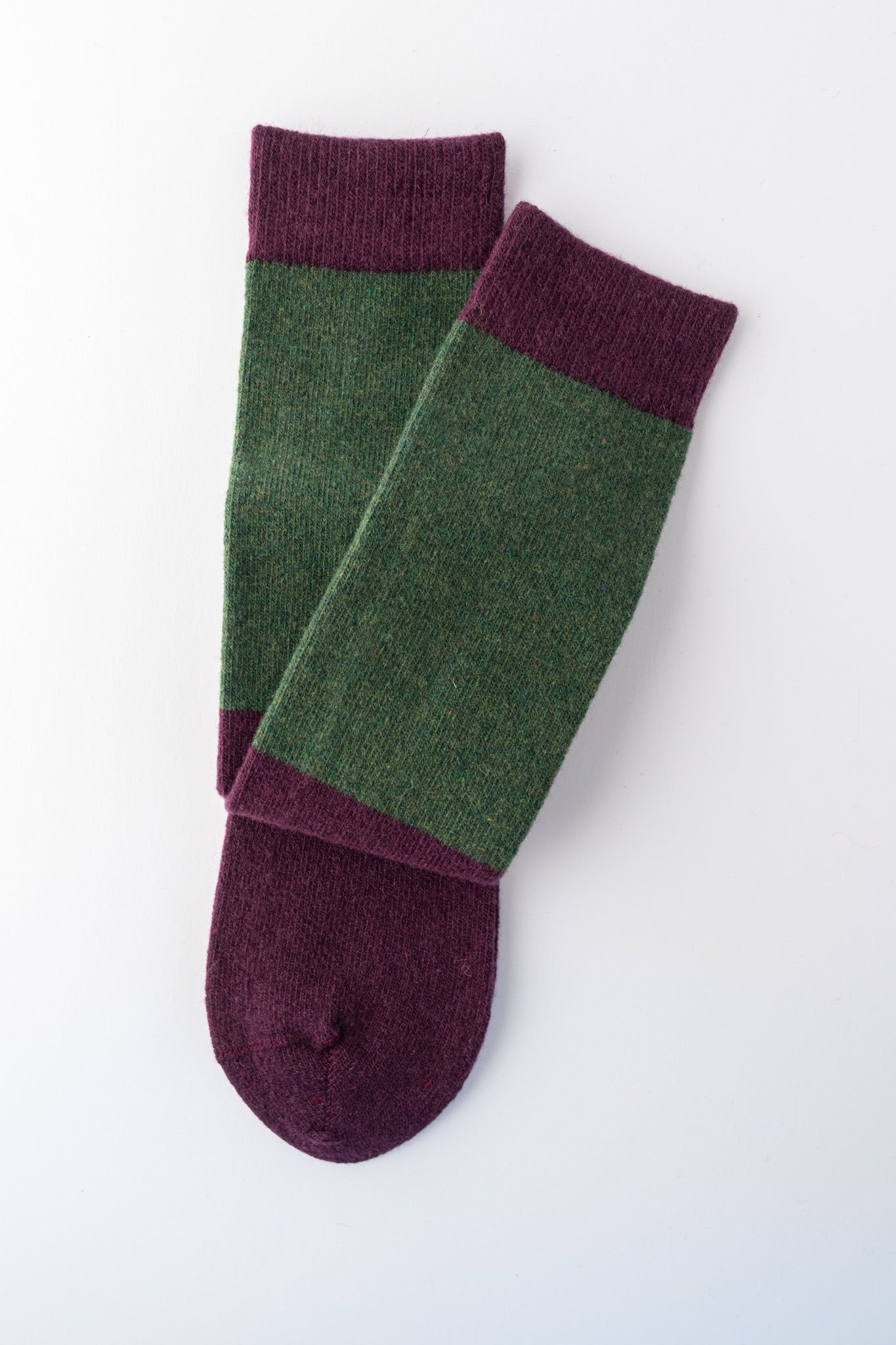 Santacana Madrid Cashmere Blend Knee High Sock, Purple/Green 