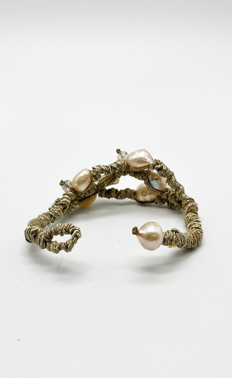 Mela Scrunch Cord Pearl Bracelet One Size 