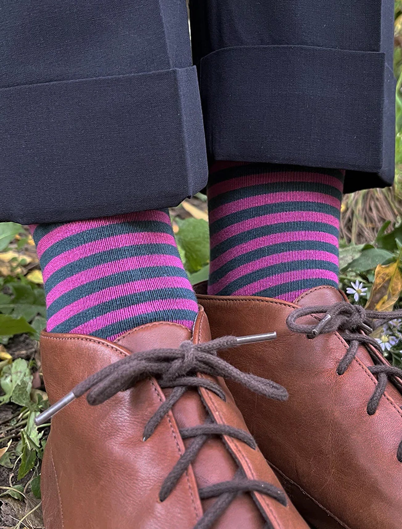 This Night TN Stripe Socks, Teal/Orchid 