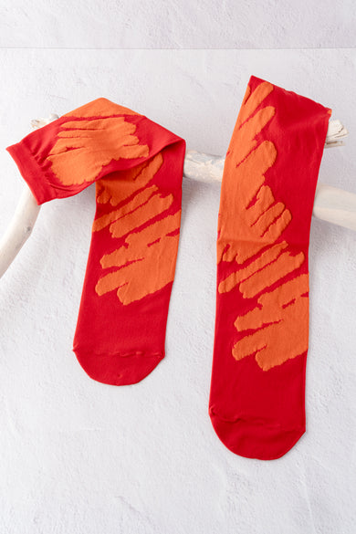 Moyuru Moy Amorphous Socks, Orange and Red 
