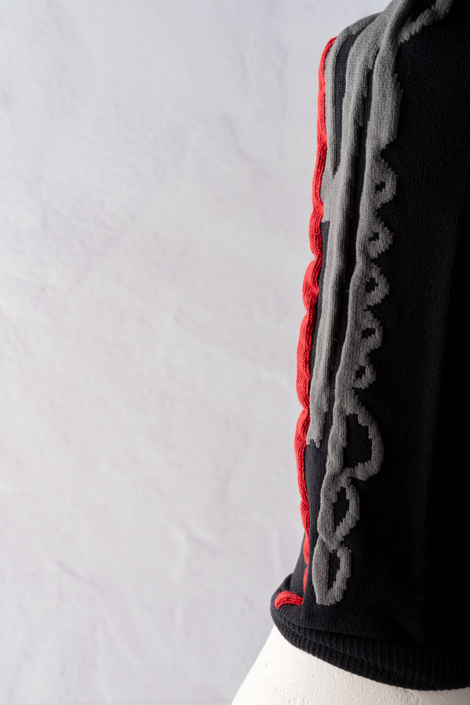 Moyuru Moy Stripe It Sock, Black and Red 