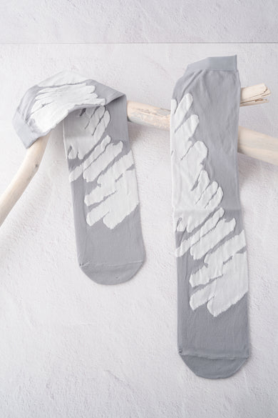 Moyuru Moy Amorphous Socks, Gray and Charcoal 