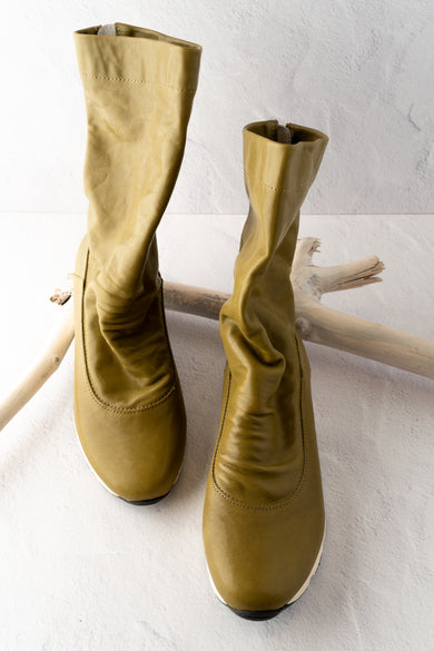 All Black Sneaker Kid Bootie, Green 