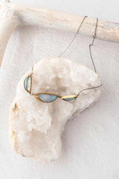 Austin Titus Studio Folded Triple Crescent Necklace, Multi 