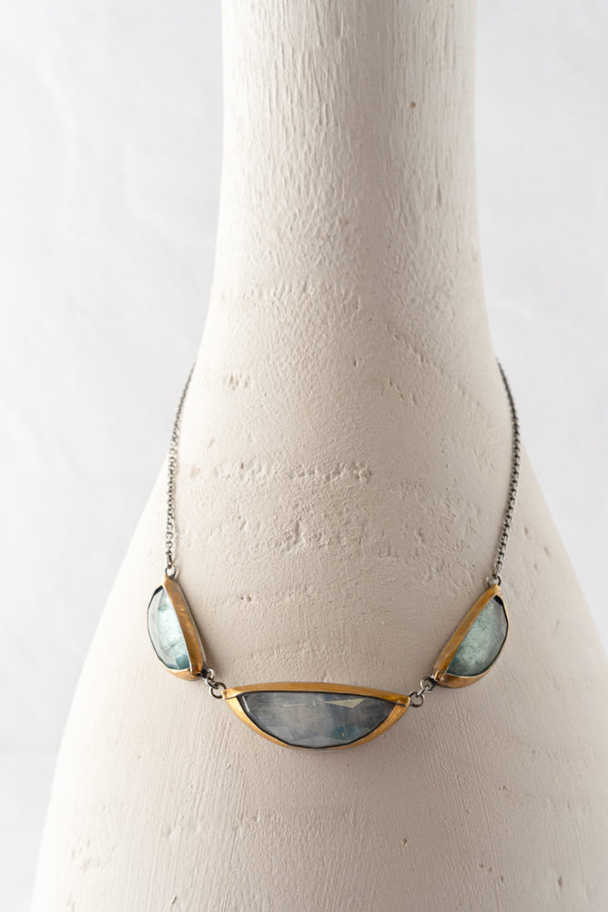 Austin Titus Studio Folded Triple Crescent Necklace, Multi 