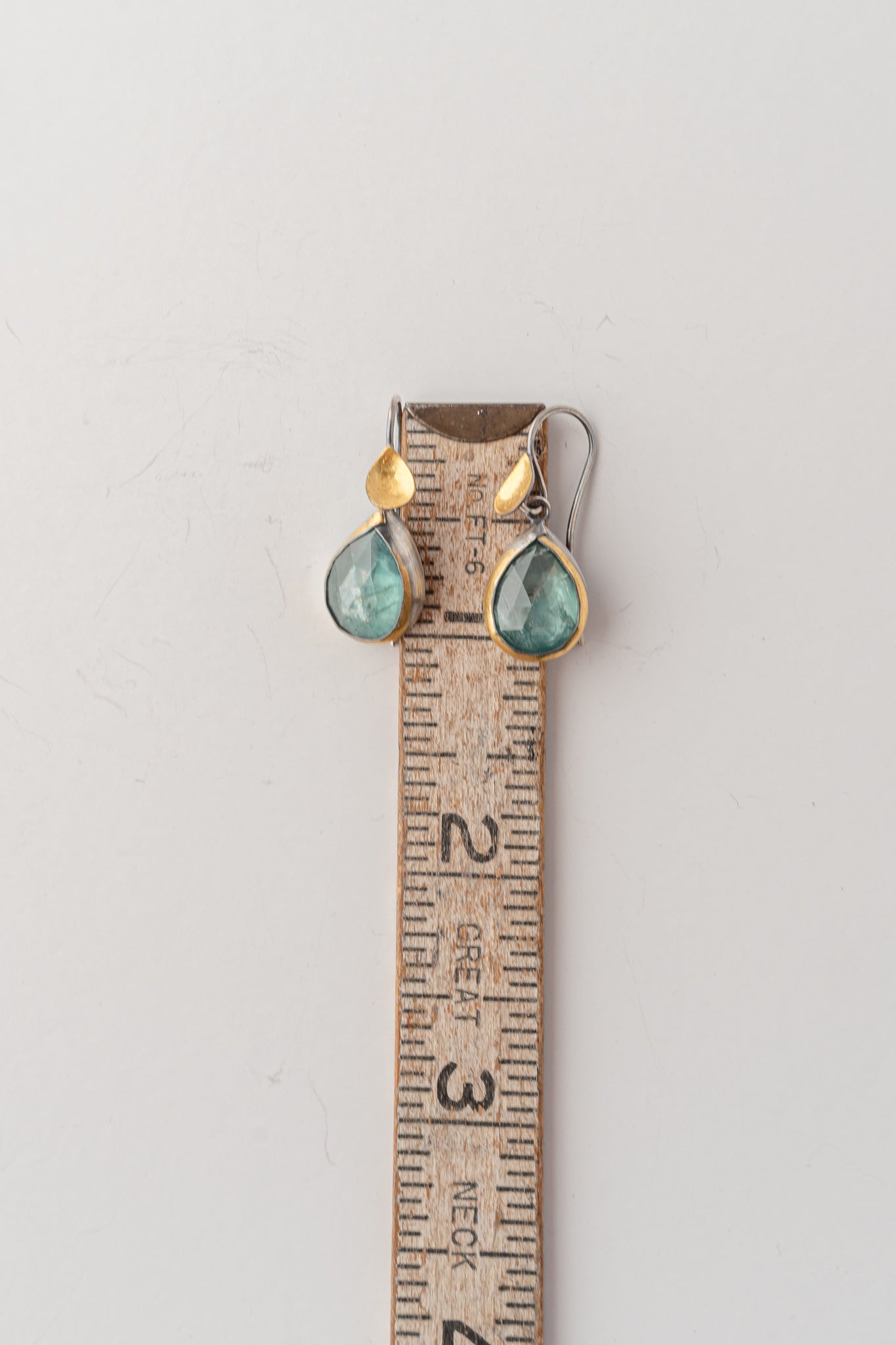 Austin Titus Studio Teardrop Dangle Earrings, Green Kyanite 