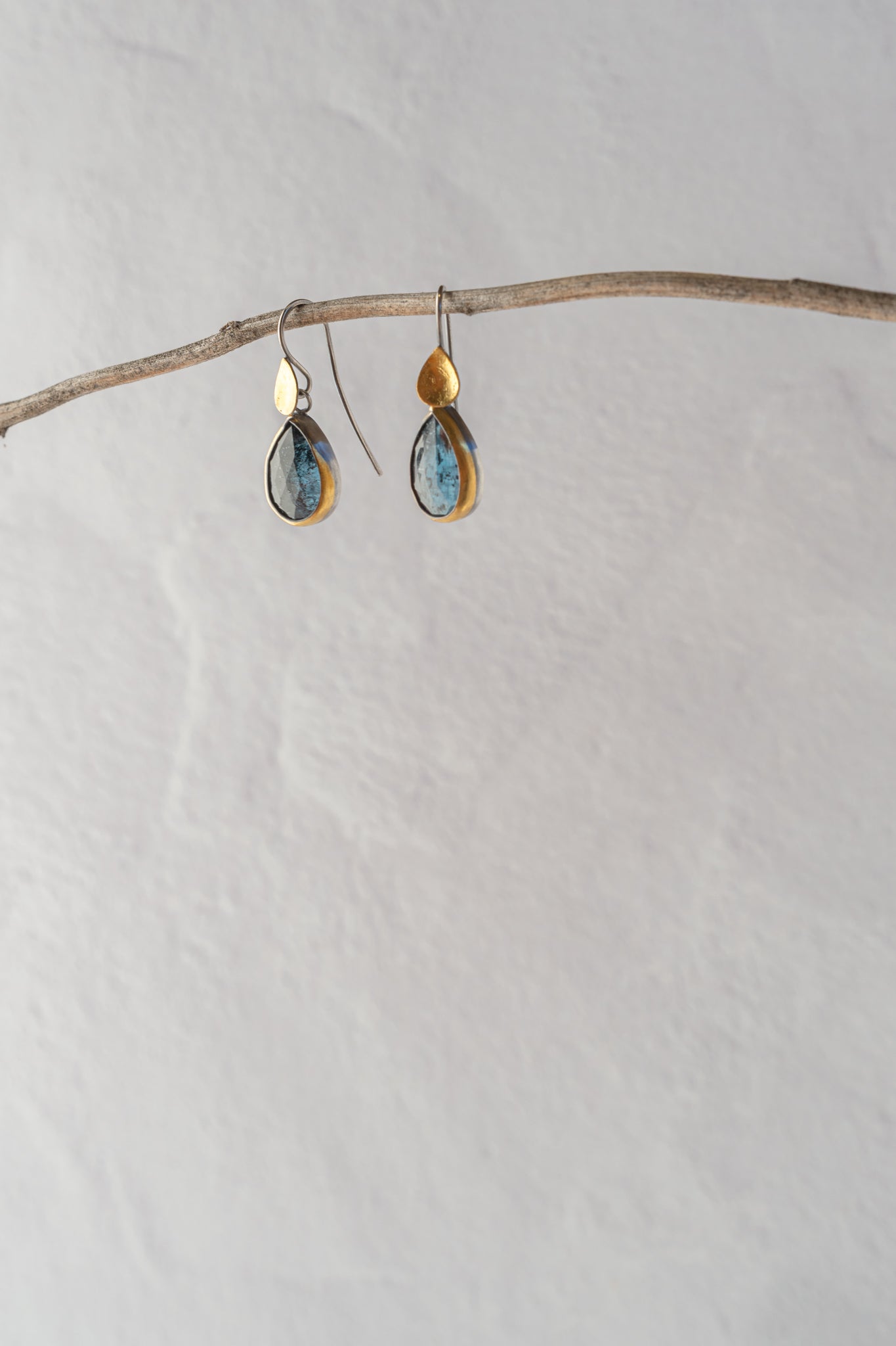Austin Titus Studio Teardrop Dangle Earrings,Teal Kyanite 