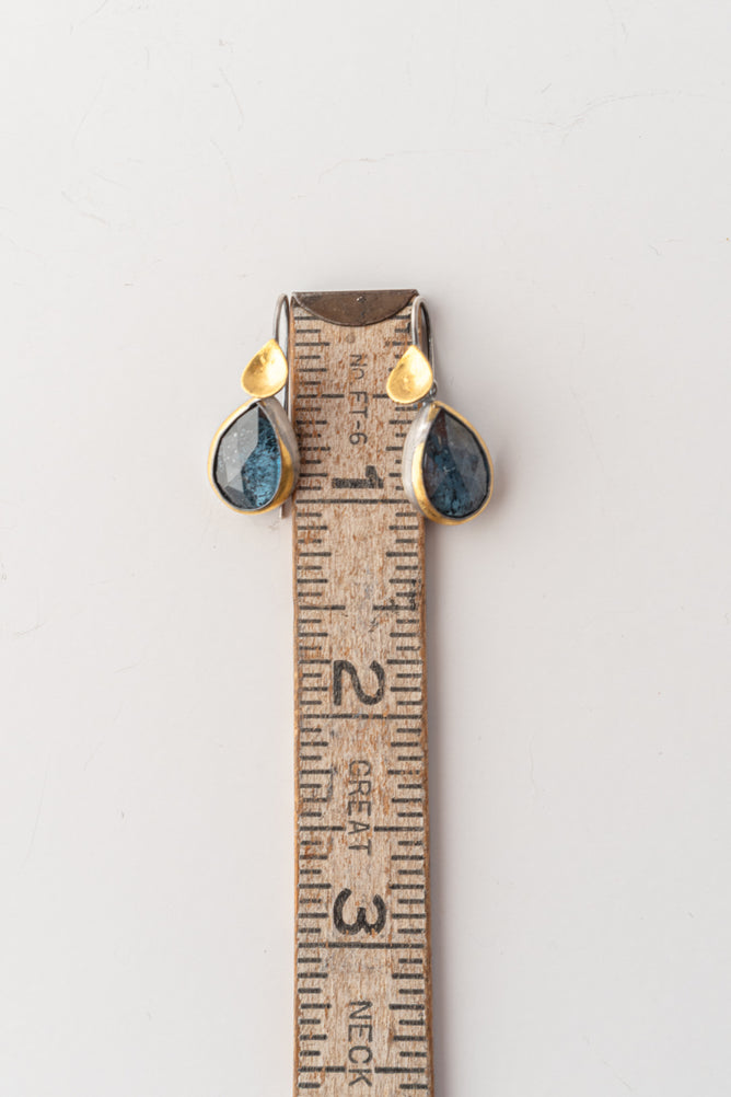 Austin Titus Studio Teardrop Dangle Earrings,Teal Kyanite 