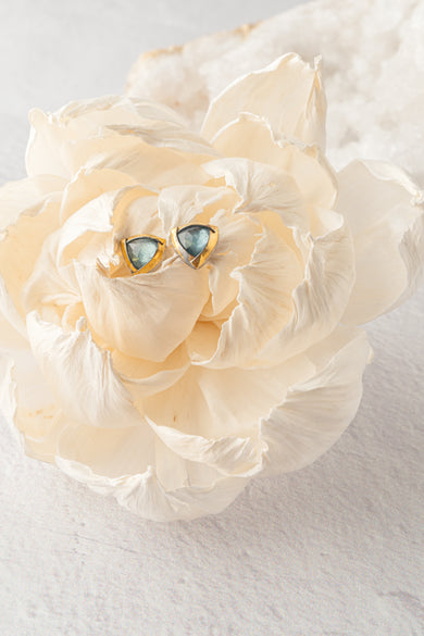 Austin Titus Studio Tri Fold Studs, Sky Blue Kyanite 