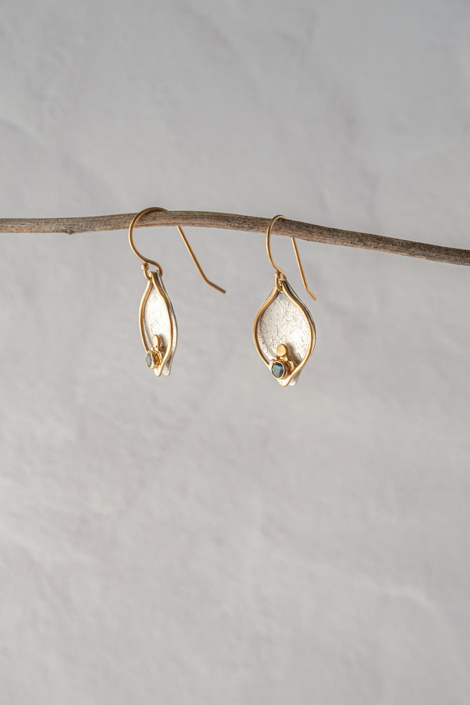 Austin Titus Studio Two Tone Plum Earrings, London Blue Topaz 