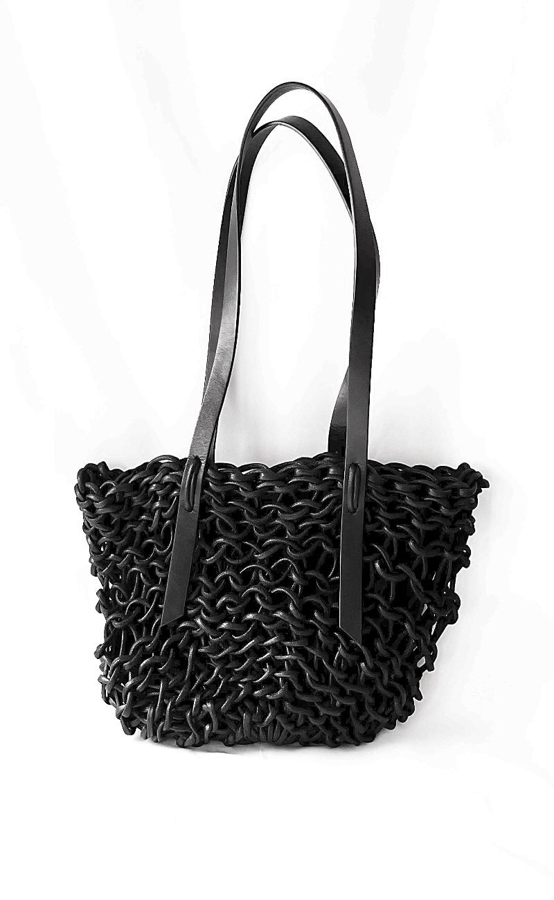 Alienina Vittoria Woven Shoulder Bag, Black One Size Black