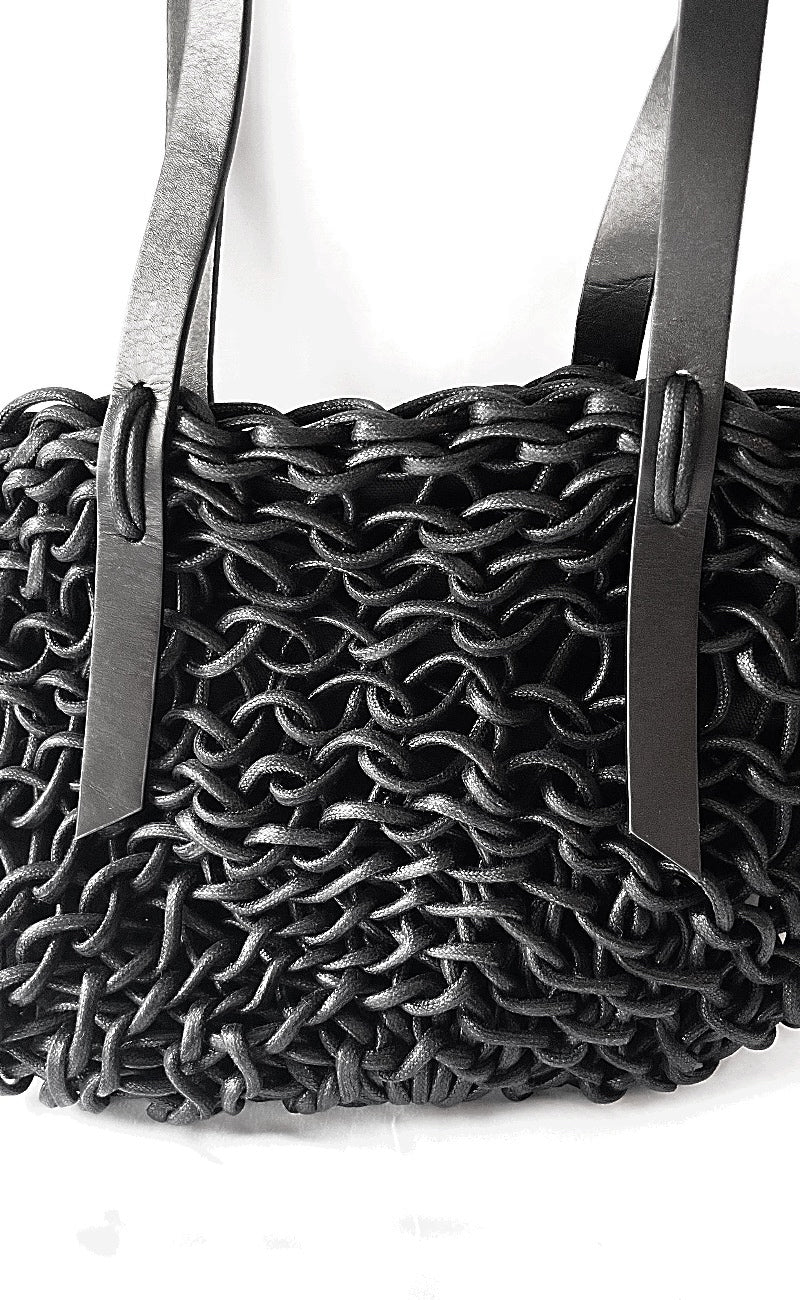 Alienina Vittoria Woven Shoulder Bag, Black One Size Black