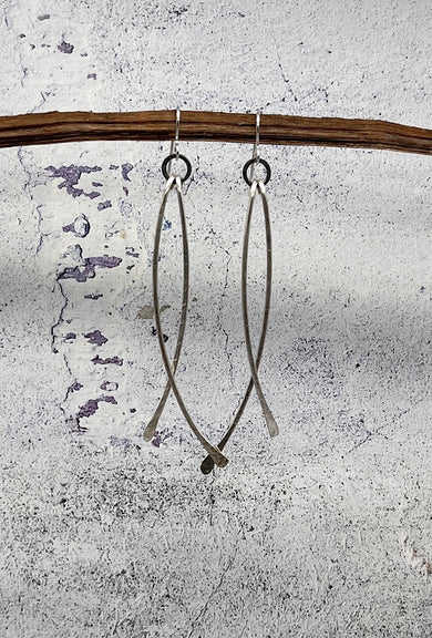 red i jewelry Wave Earrings, Bright Silver 