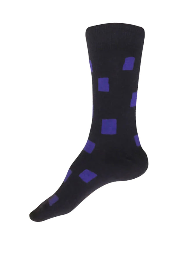 This Night Windows Crew Socks, Navy/Iris 