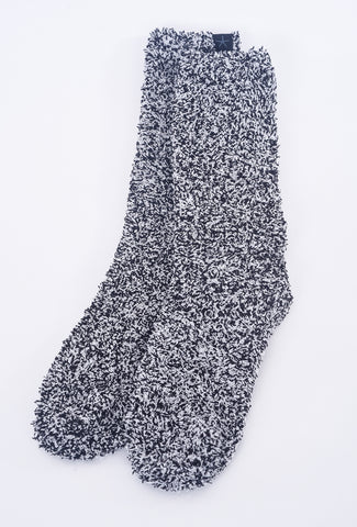 Barefoot Dreams Cozychic Heathered Socks, Black/White One Size Black