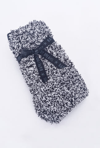 Barefoot Dreams Cozychic Heathered Socks, Black/White One Size Black