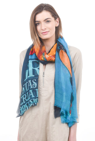 Blue Pacific Vintage Locale Scarf, Granada 