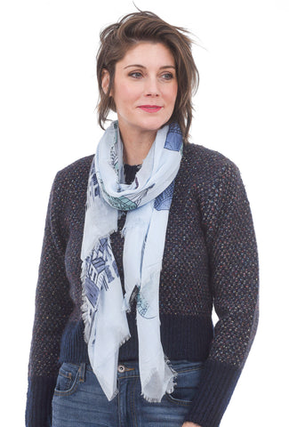 Blue Pacific Balloons Scarf, Aqua 