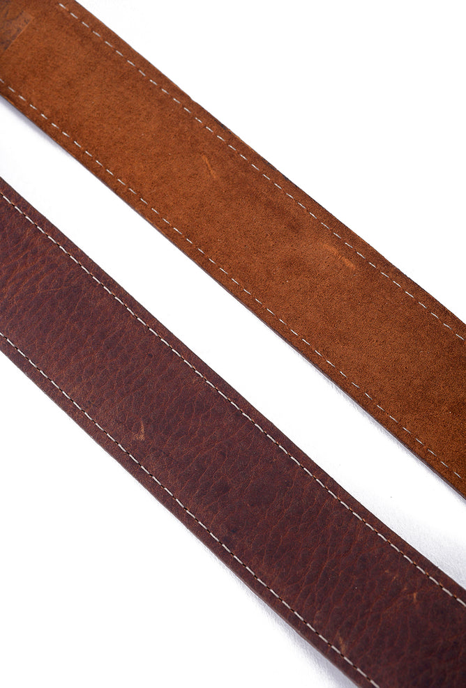 Kim White Oval Classic Belt, Rusty Brown 