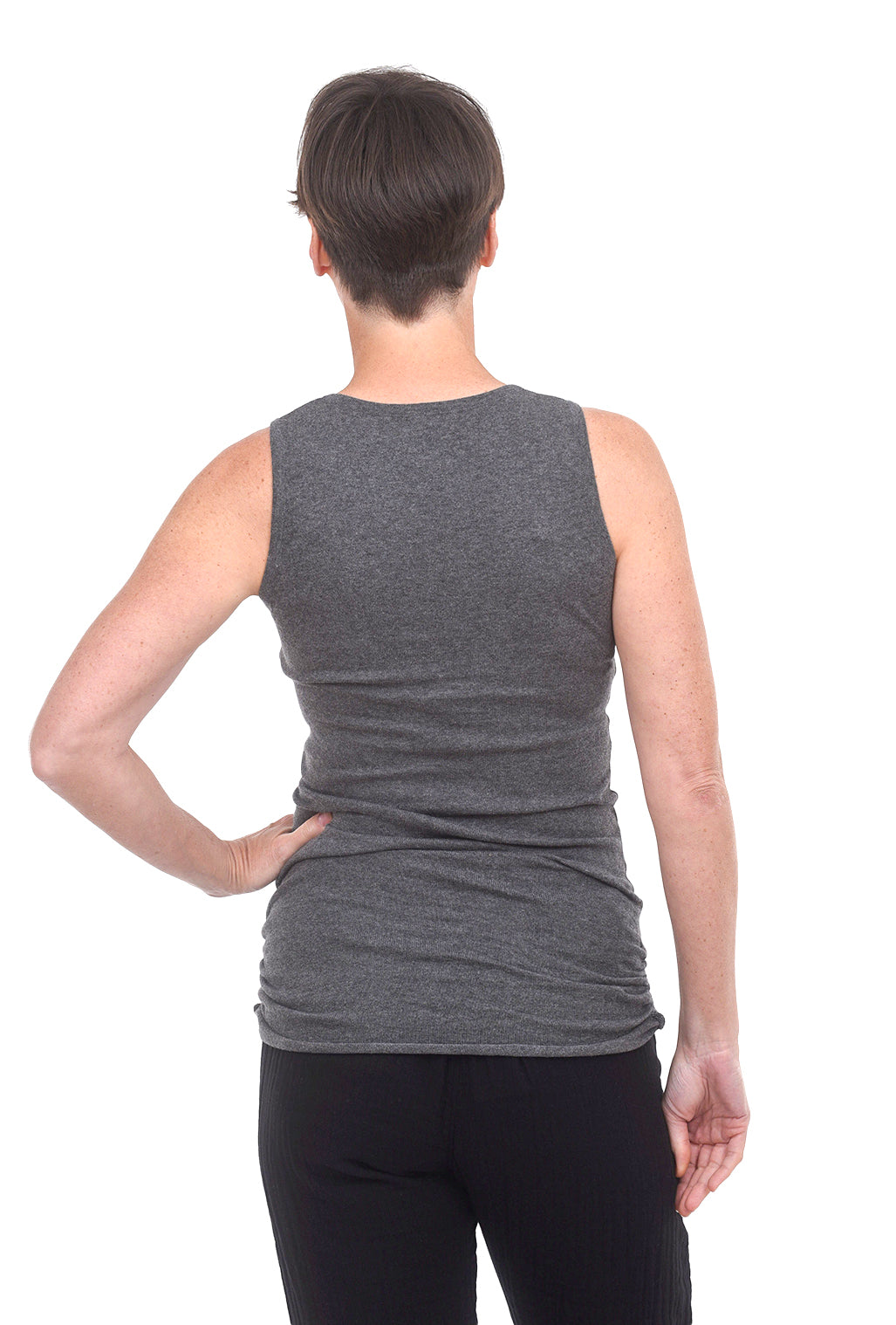 Planet Luxury Tank Top, Asphalt Gray 