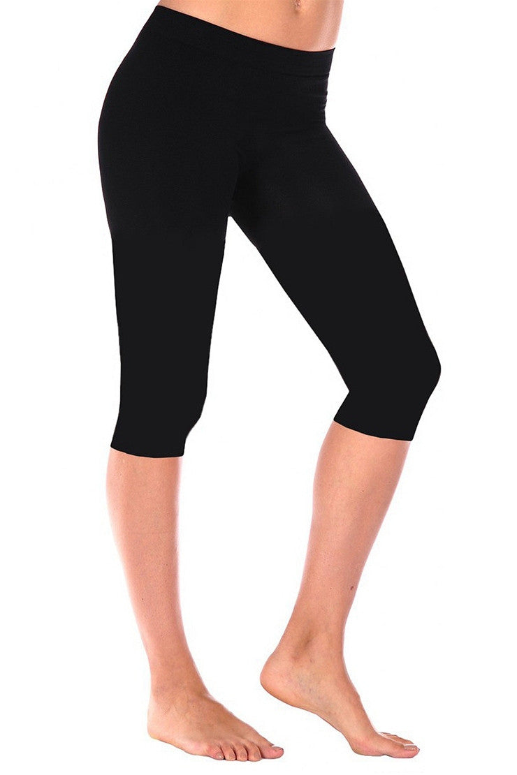 Tees by Tina Smooth Capri Leggings, Black 