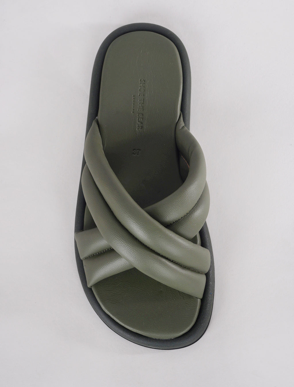 Woden Shoes Lotta Cross Mule Sandal, Algae 