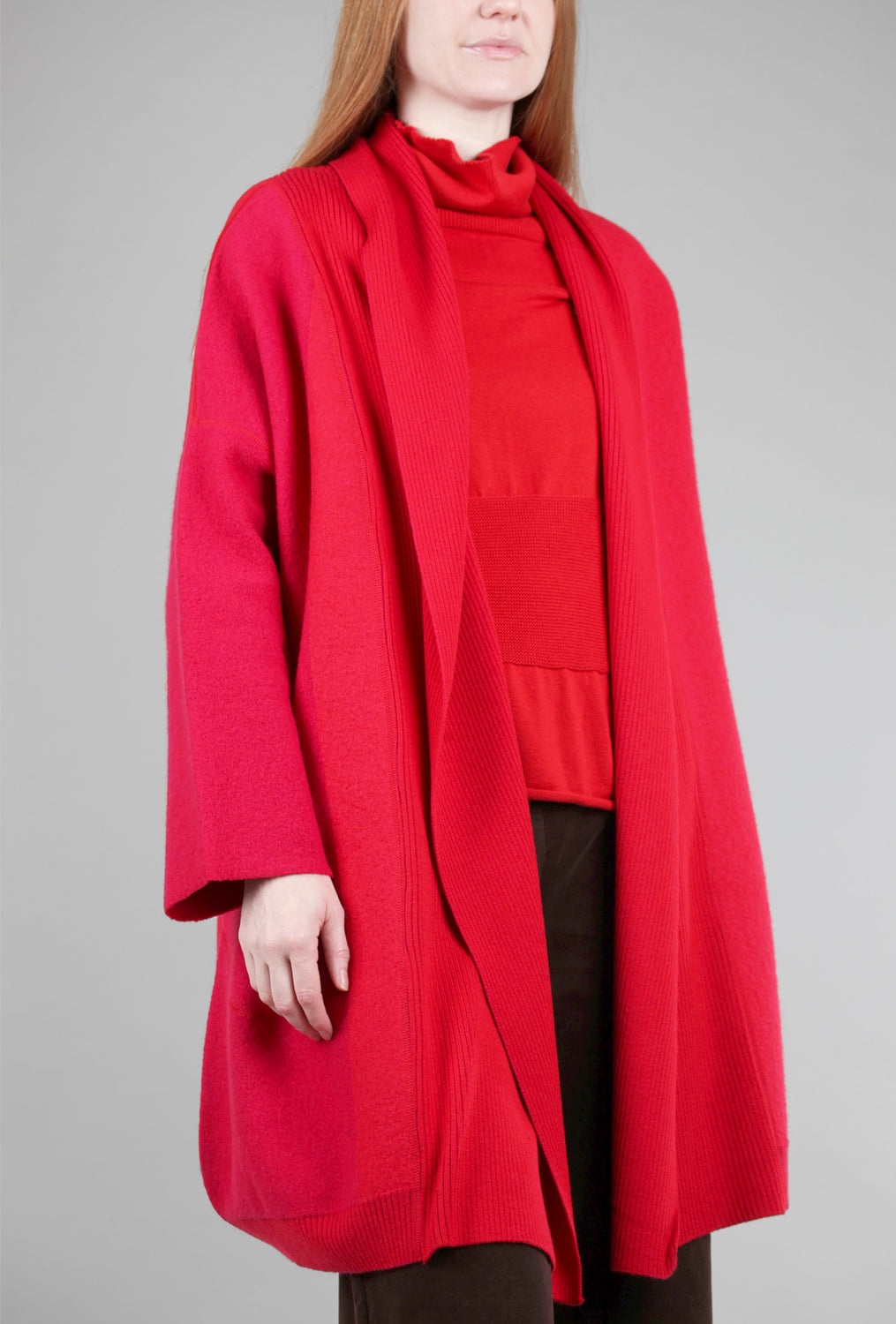 Knit Knit Empoli Sweater Coat, Rosso/Fuxia 